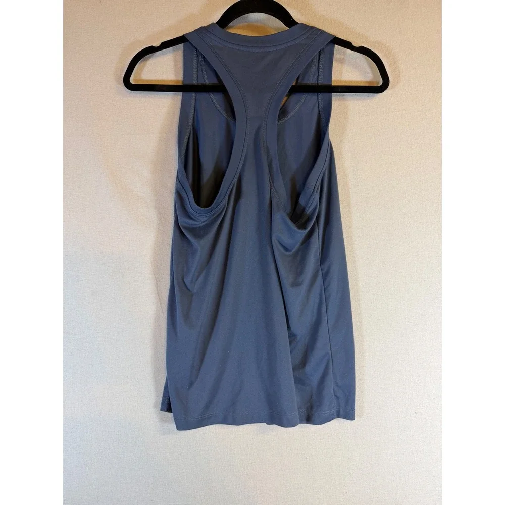 Nike Dri-FIT Racerback Tank Top Womens Small Blue Athletic Gym Shirt Logo